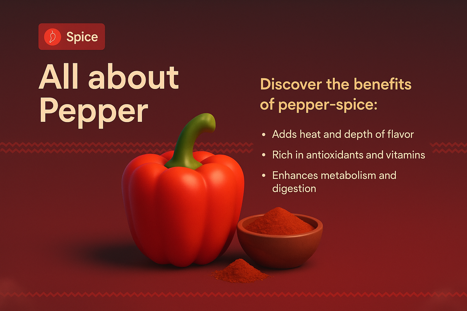 3D Landing Page Design Featuring Pepper Spice