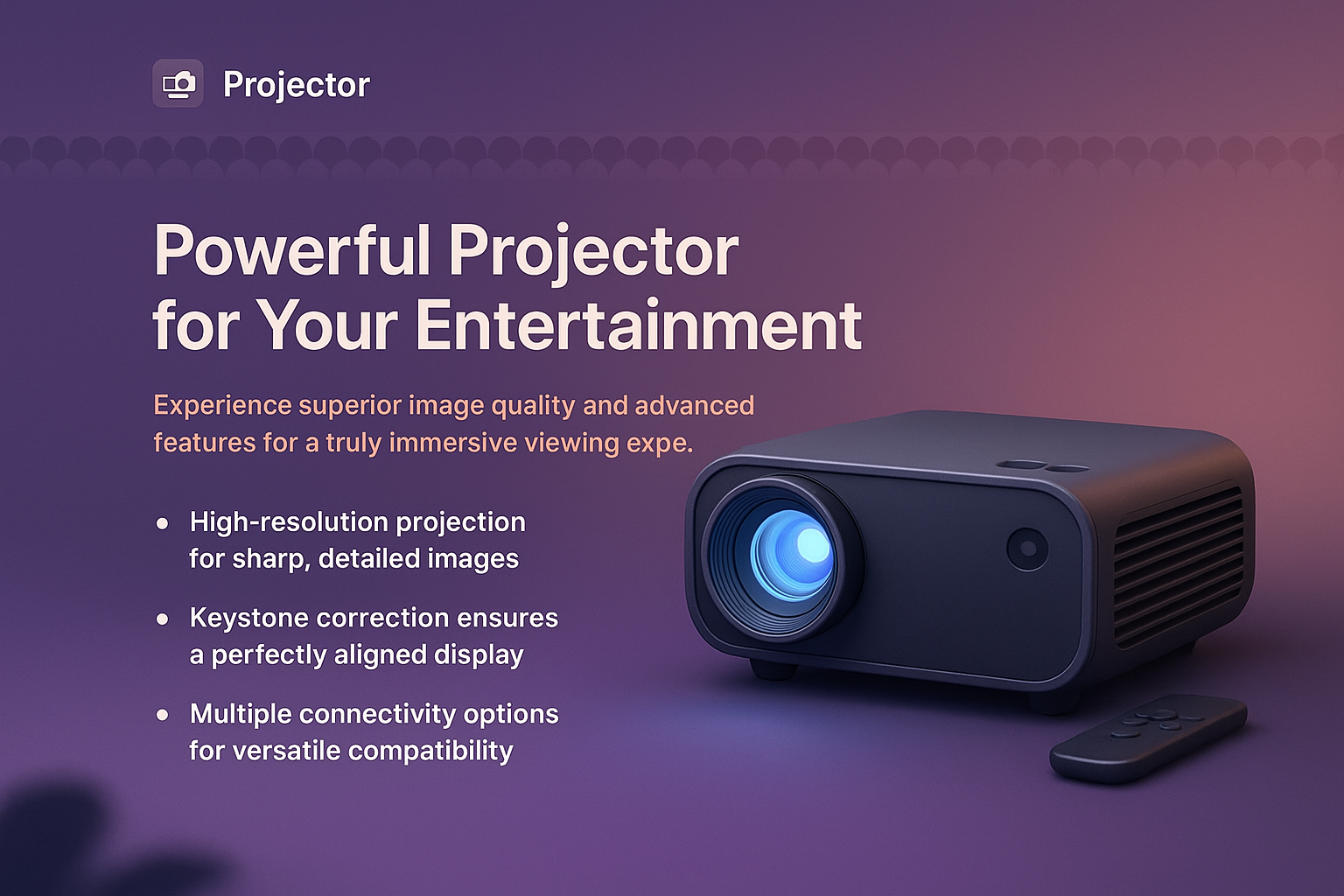 Immersive Projector Landing Page Design