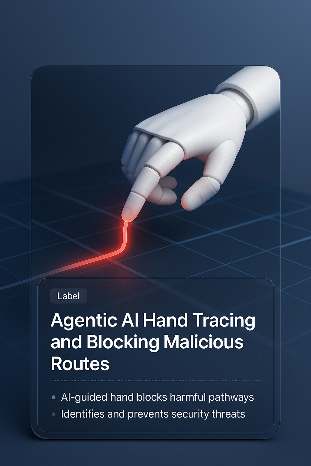 Cybersecurity in Action: AI Hand Blocking Malicious Routes