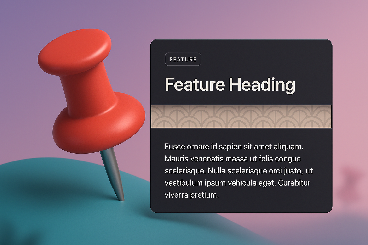 3D Web Design with Integrated Feature Block