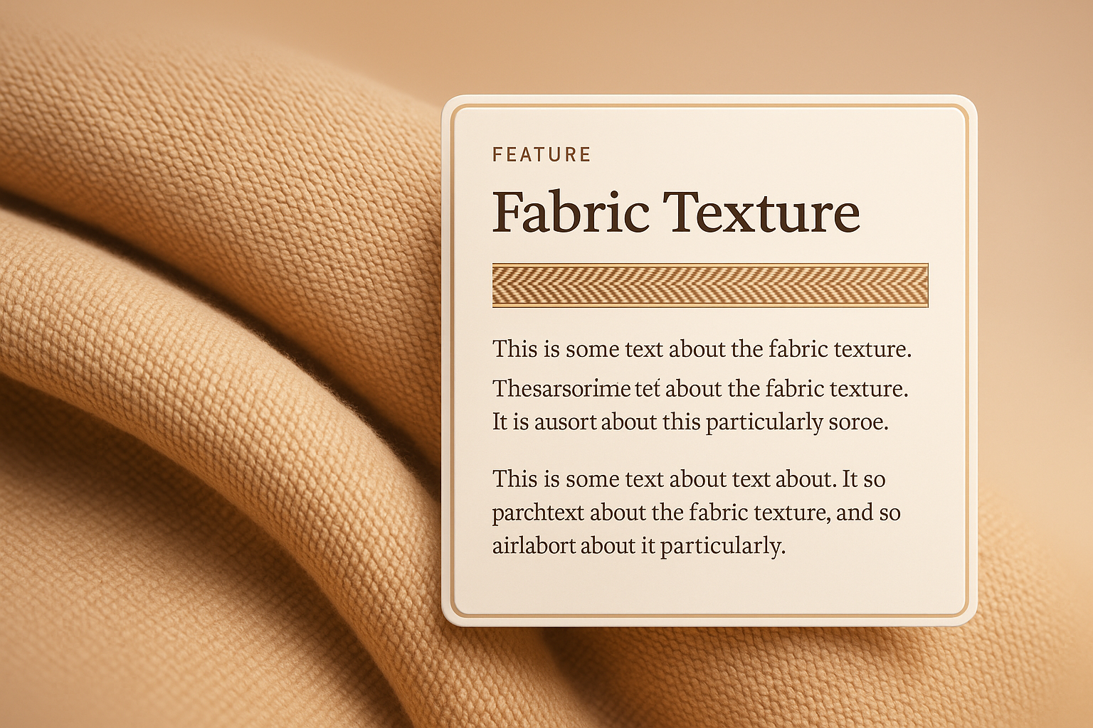 Close-up Fabric Texture Illustration with Integrated Text Block
