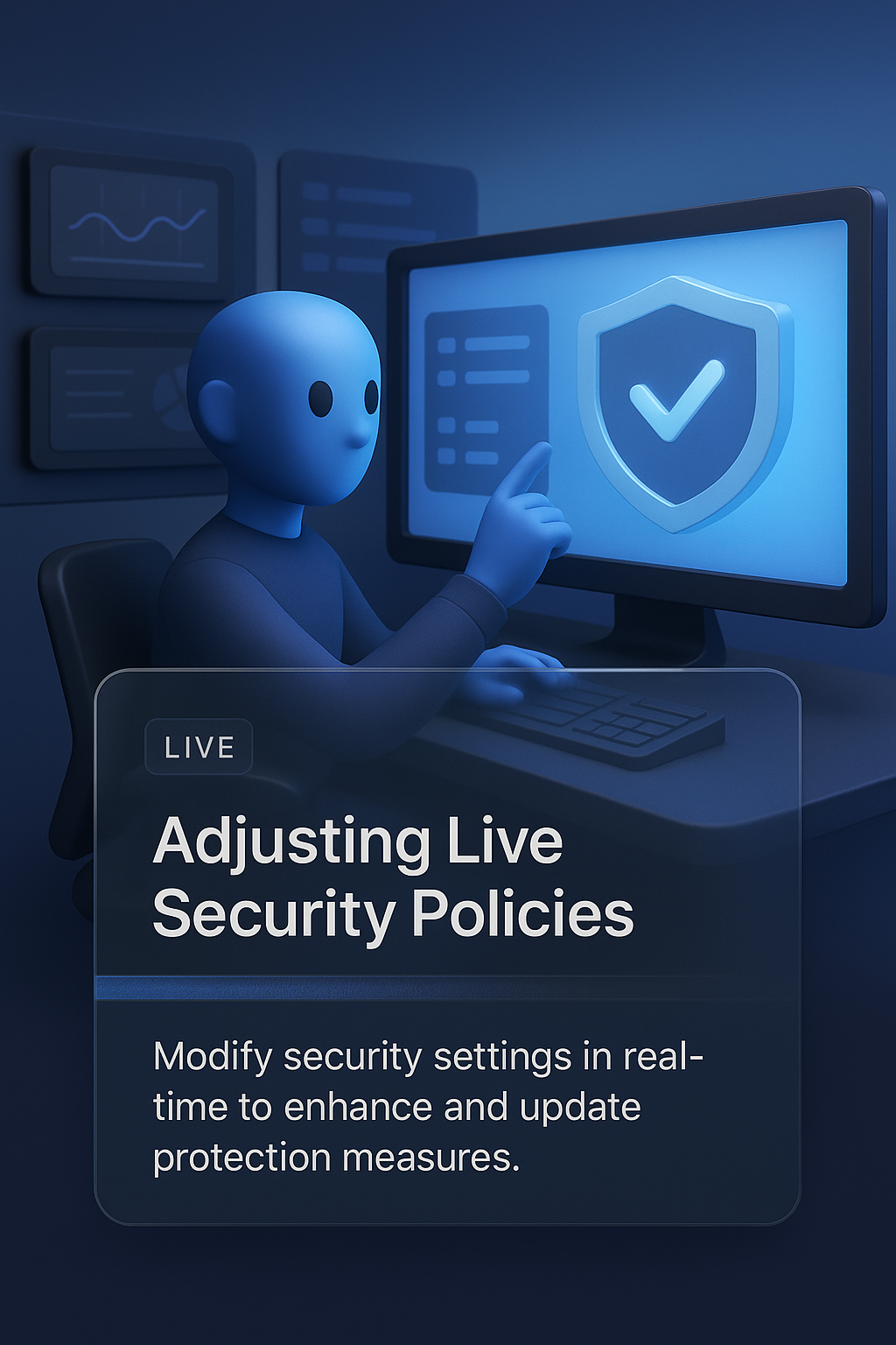 AI Avatar in Control Center Adjusting Security Policies