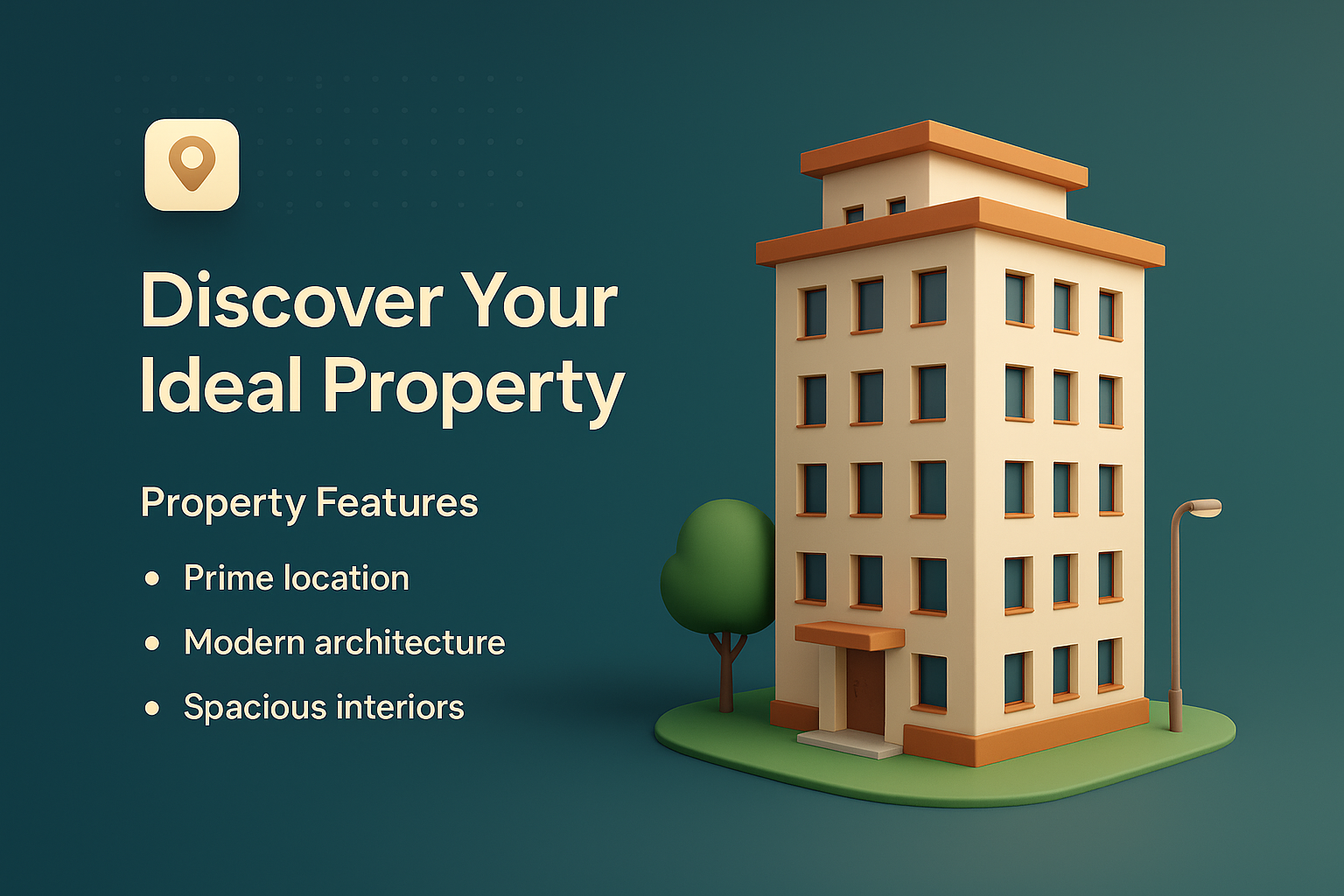 3D Landing Page Design for Ideal Property Showcase