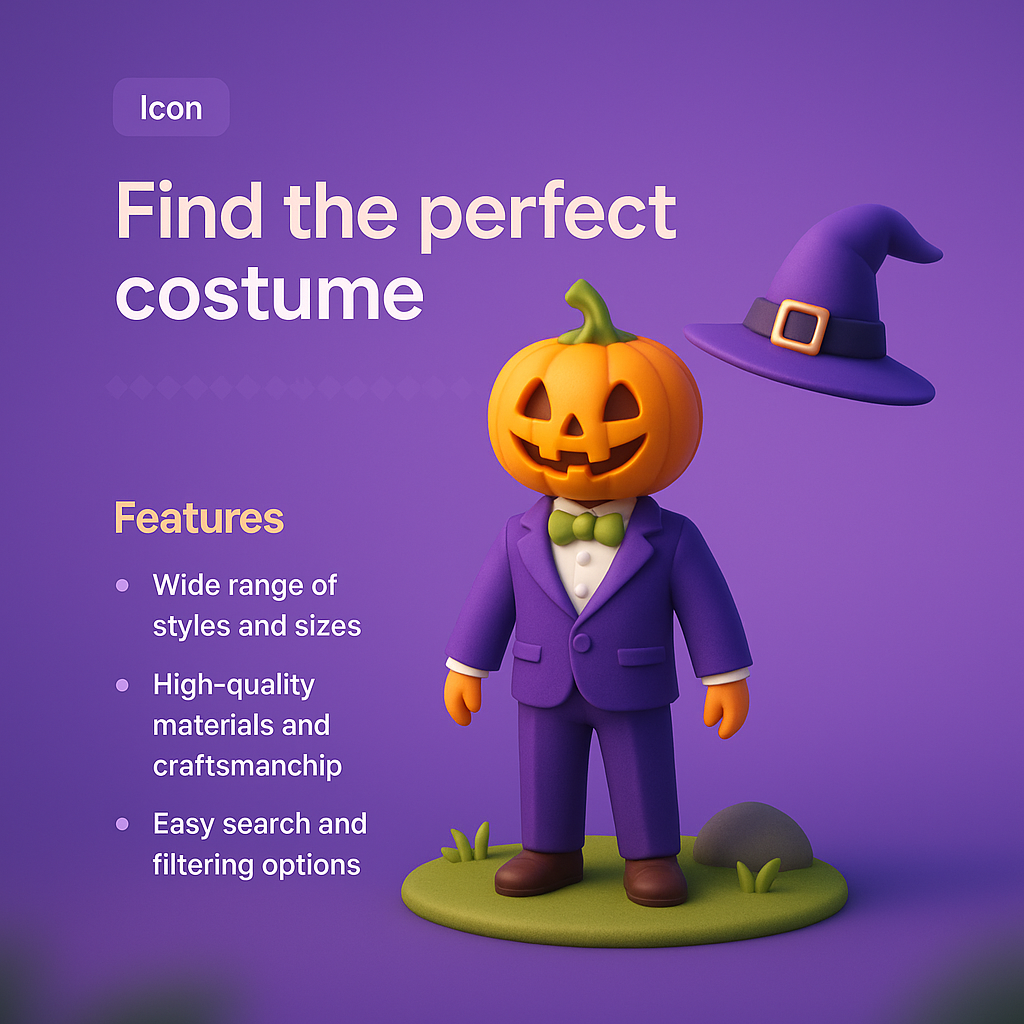 3D Illustration of a Perfect Costume for Halloween