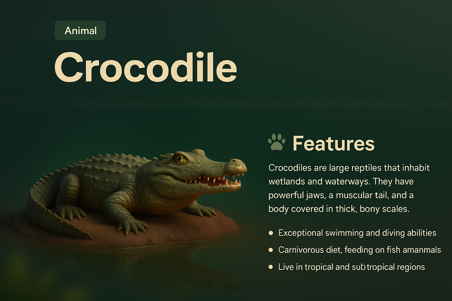 Crocodile - Features and Characteristics Overview