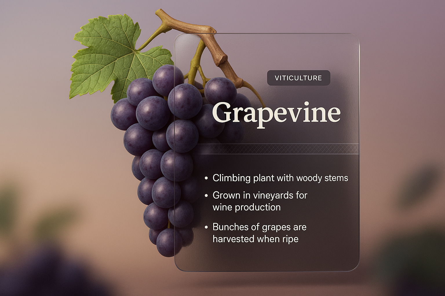 Elegant Grapevine Web Page Design with 3D Elements