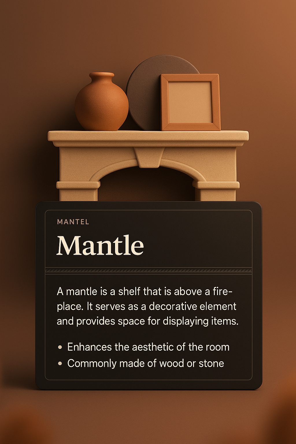 3D Illustration of a Decorative Mantle Design