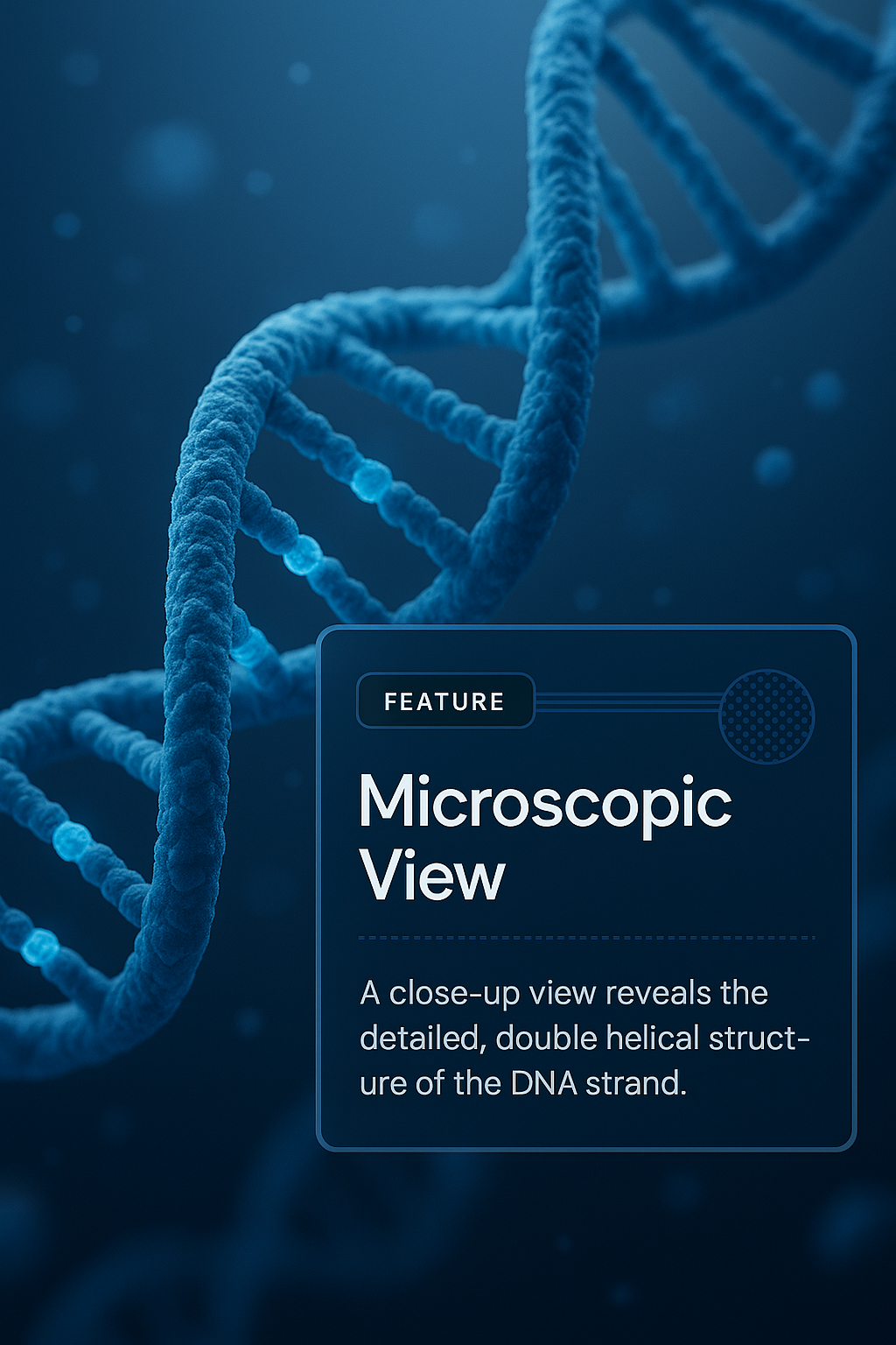 3D Microscopic View of Human DNA Strand Illustration