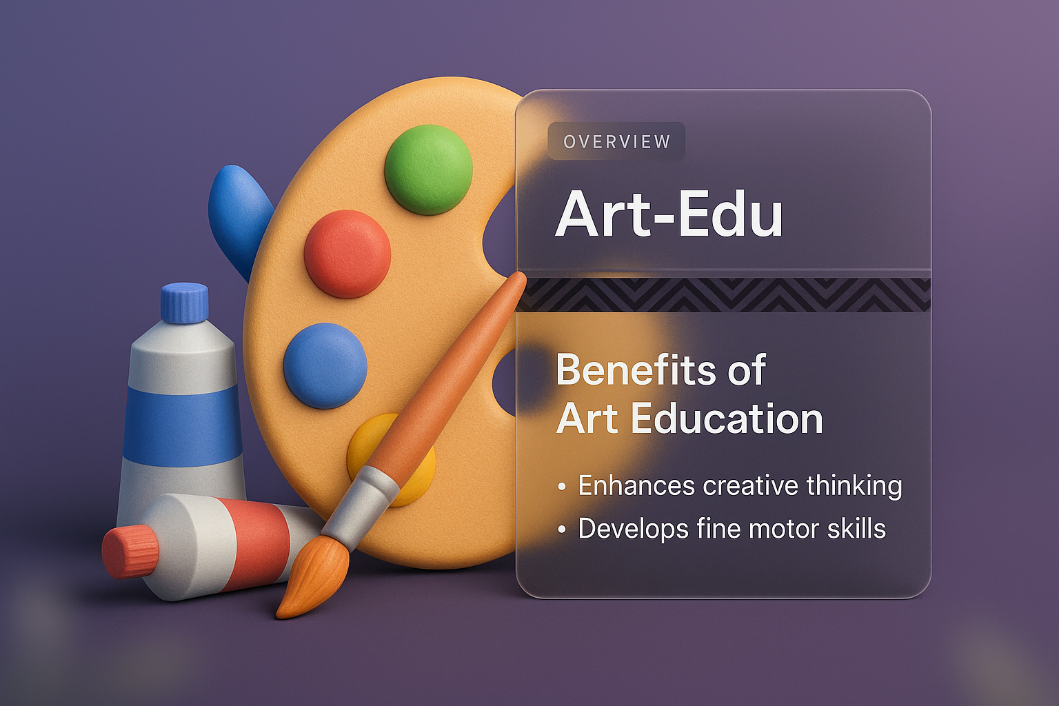 3D Web Design Education Illustration with Art Elements