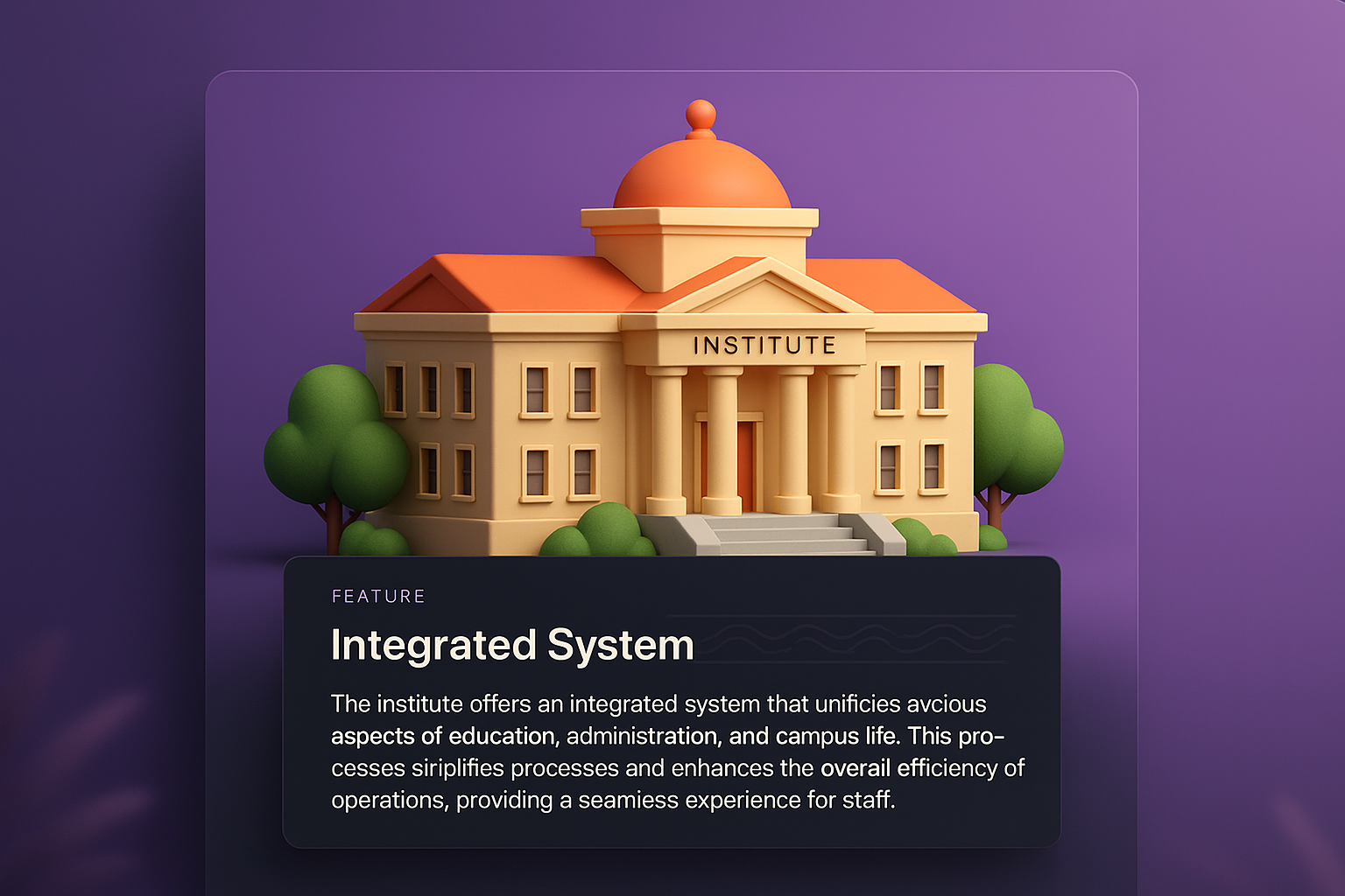 3D Web Page Design Featuring Institute Structure