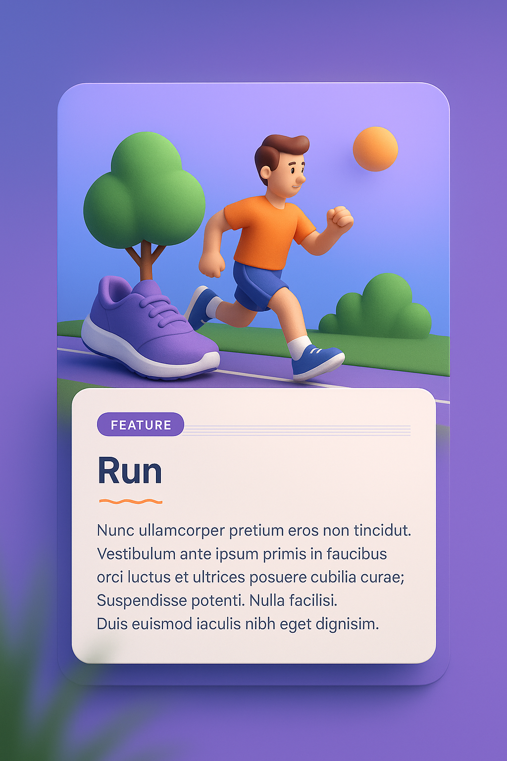 3D Illustration of a Runner in Web Design Context