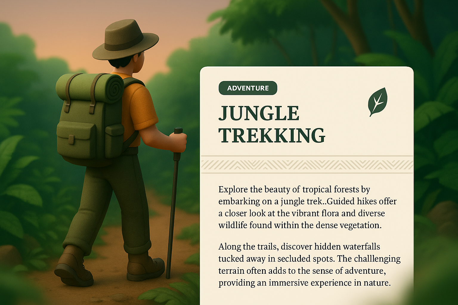 Jungle Trekking Adventure Design Concept