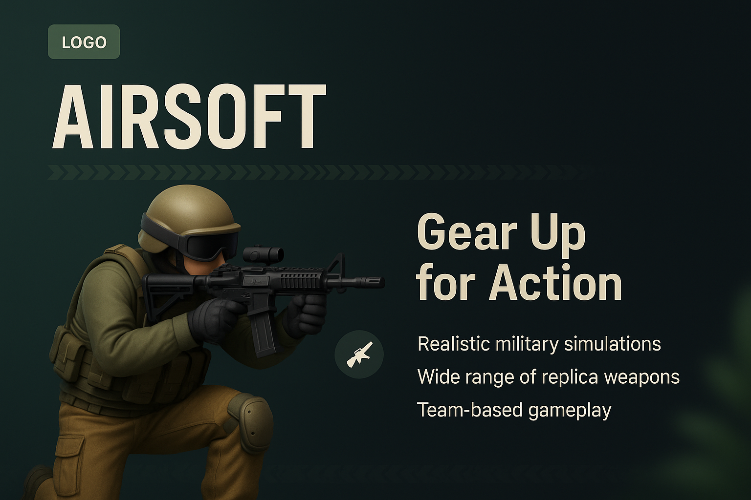3D Illustration of Airsoft Featuring Realistic Military Gameplay