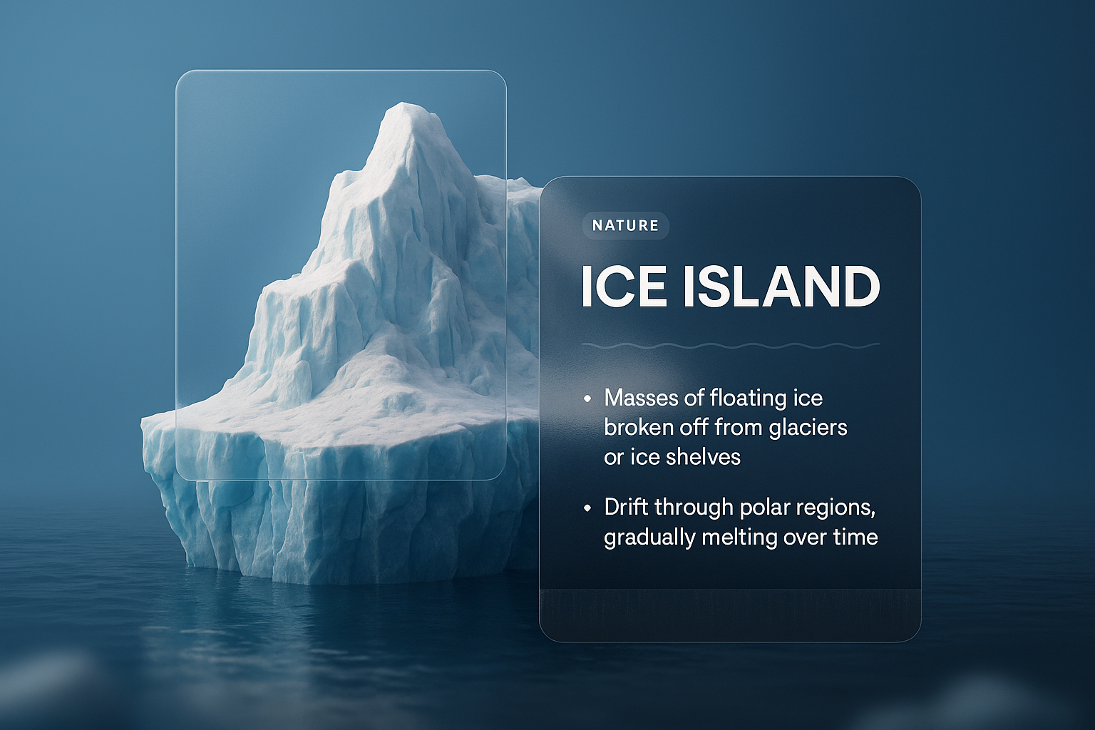 Stunning 3D Ice Island Illustration with Modern Design Elements