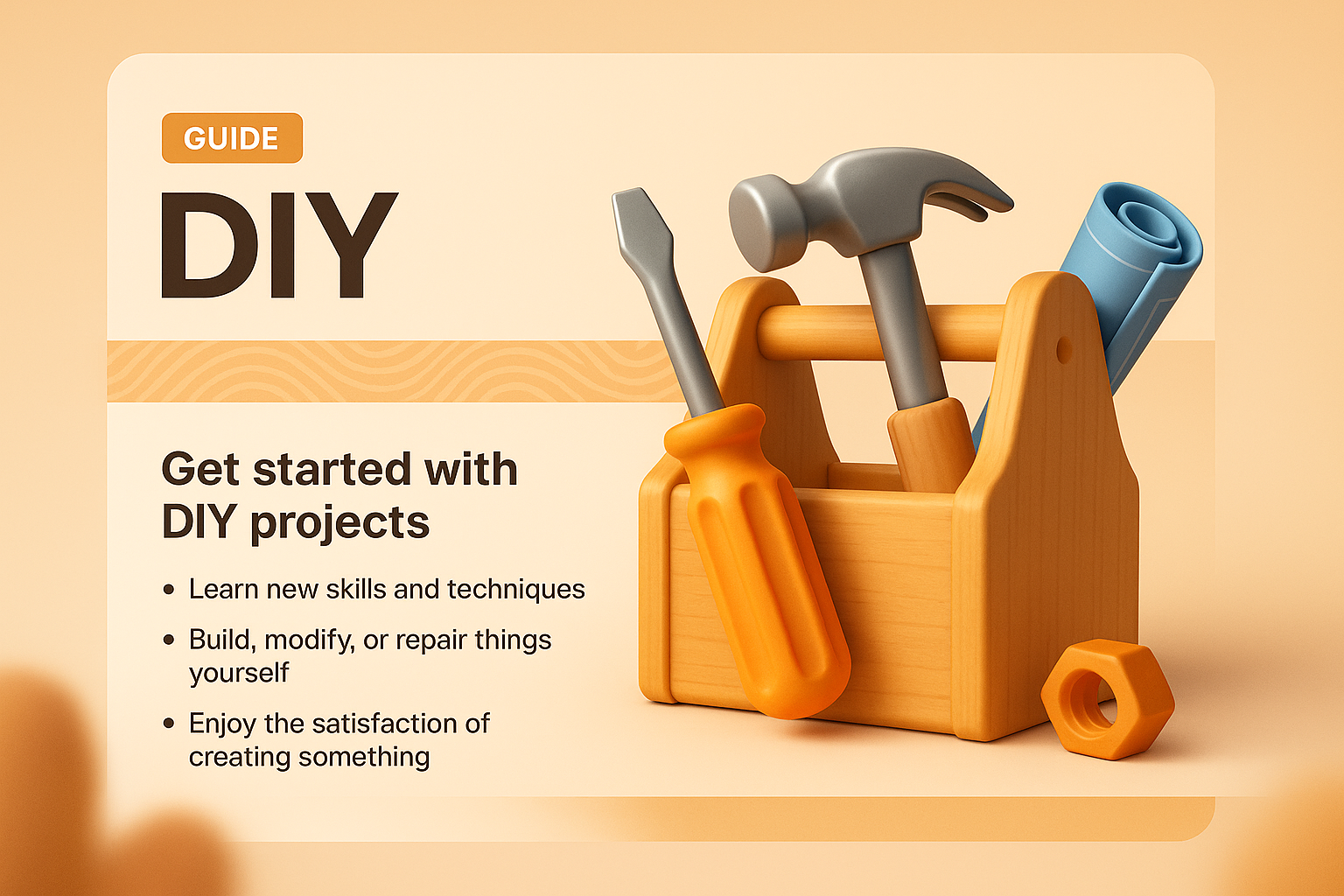 Integrated 3D Illustration of DIY Tools in Creative Design