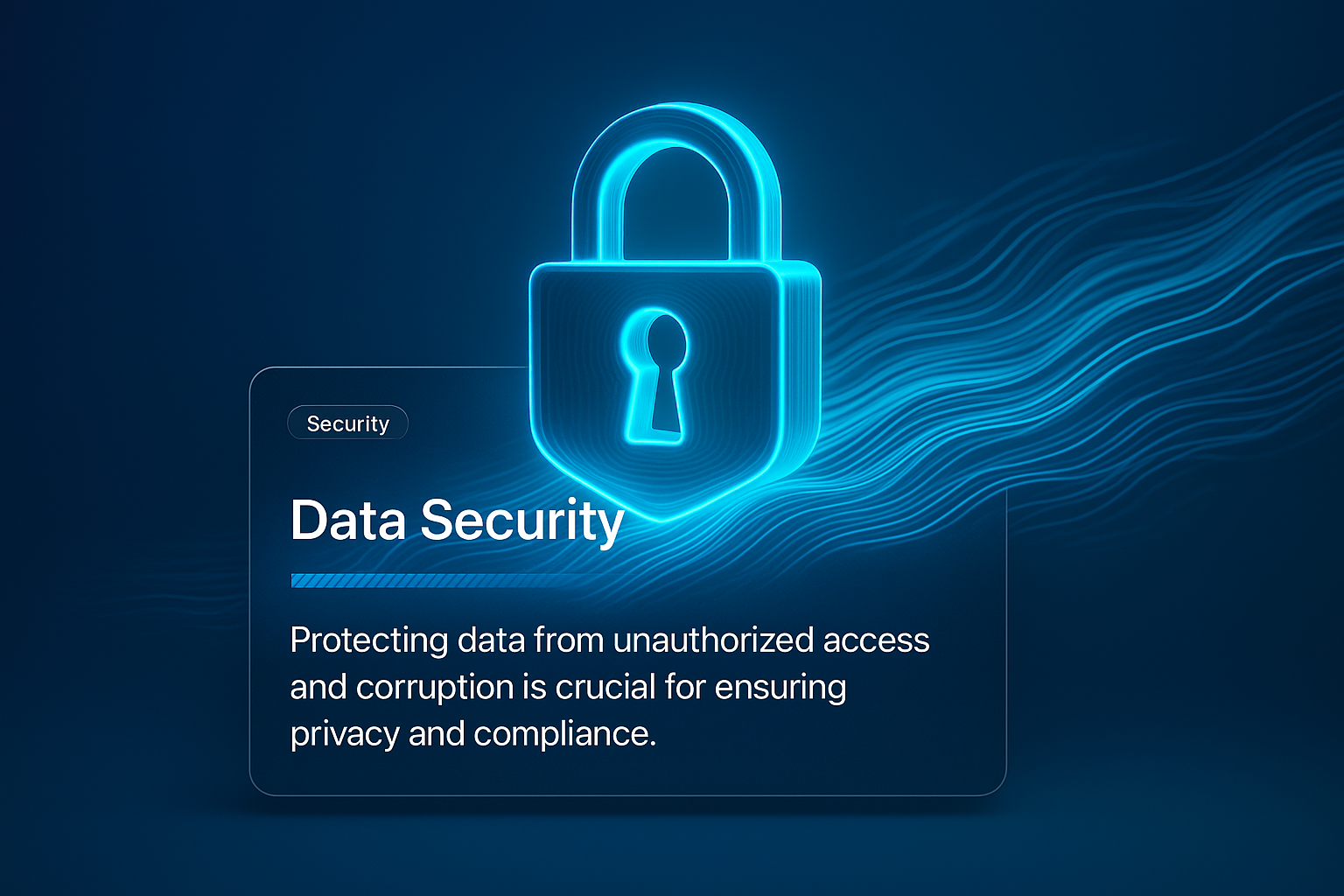 Digital Security Concept with Lock Symbol and Data Flow