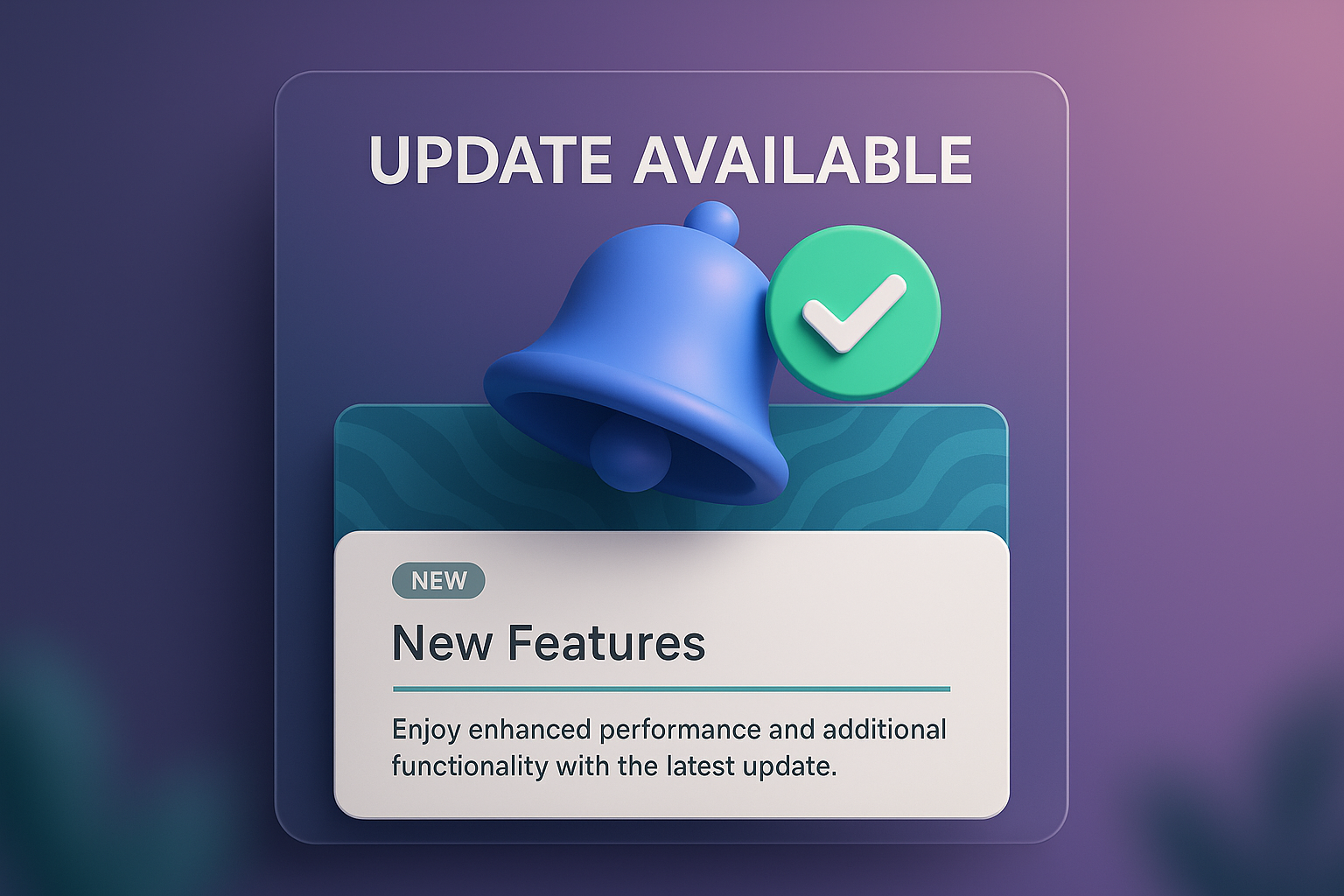 3D Illustration of a Notification for New Features Update
