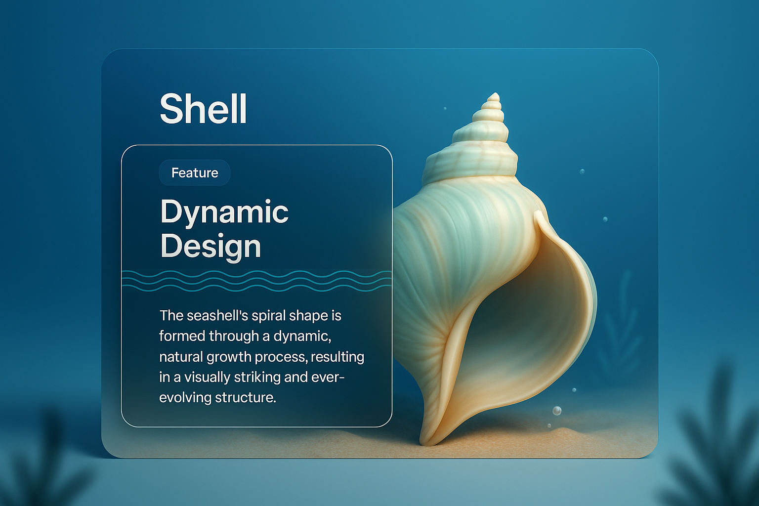 3D Illustration of Shell with Dynamic Design Features