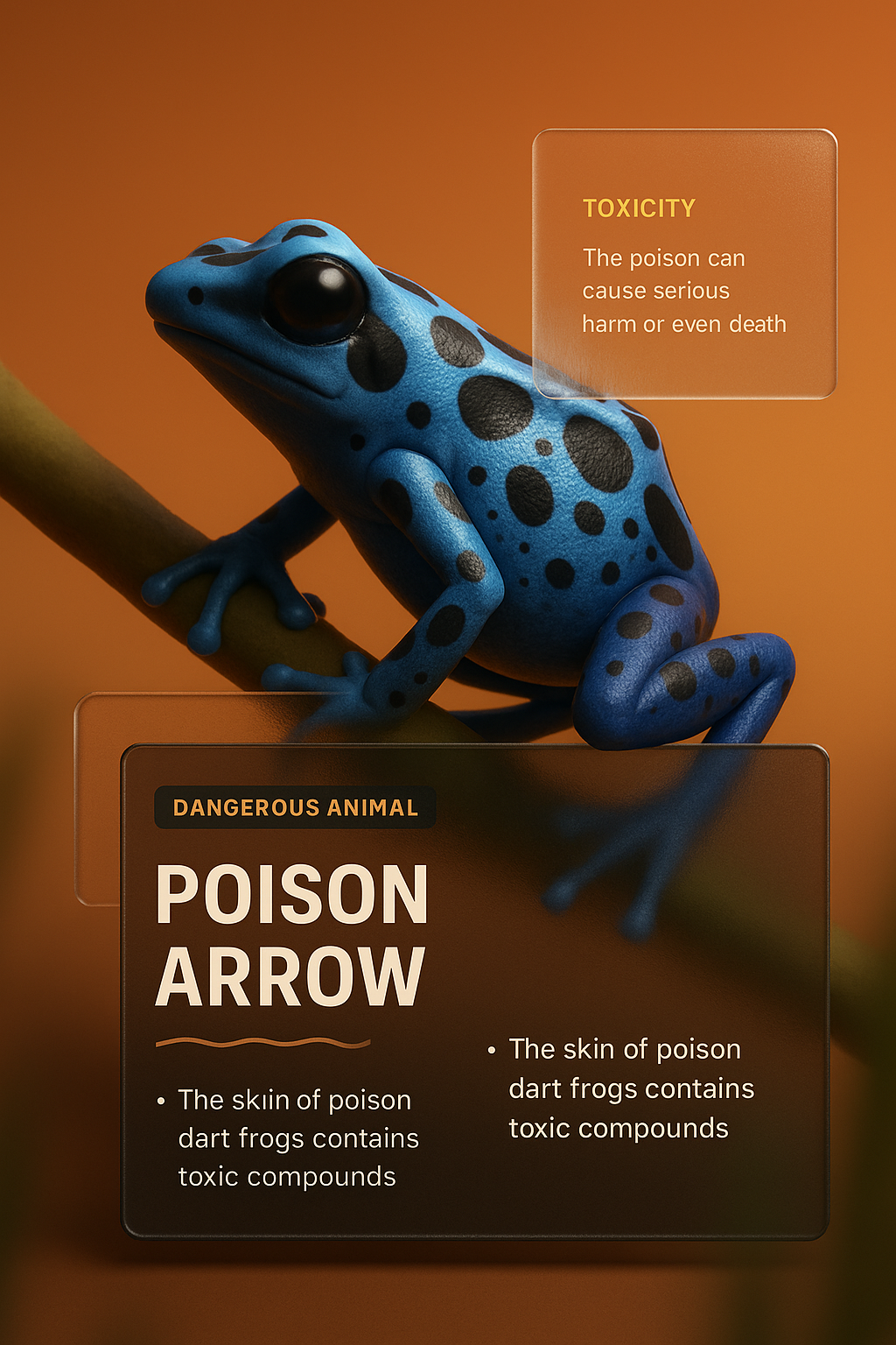 Poison Arrow Frog: A 3D Illustration of Danger and Beauty