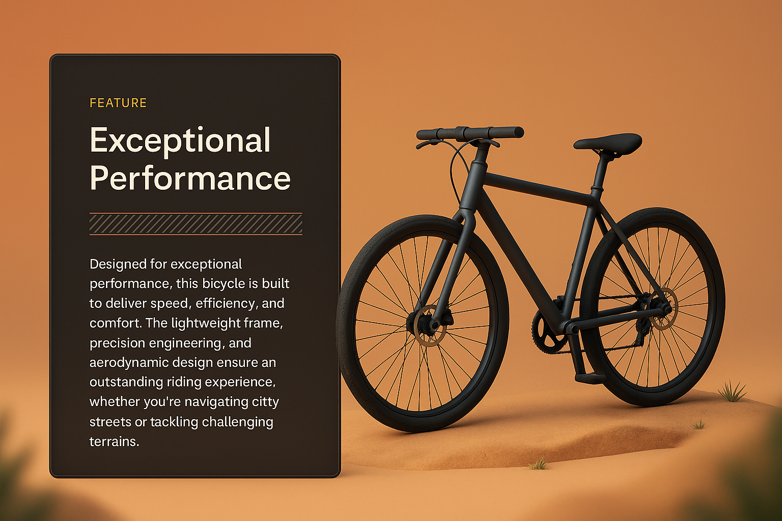 3D Bicycle Illustration with Feature Highlights