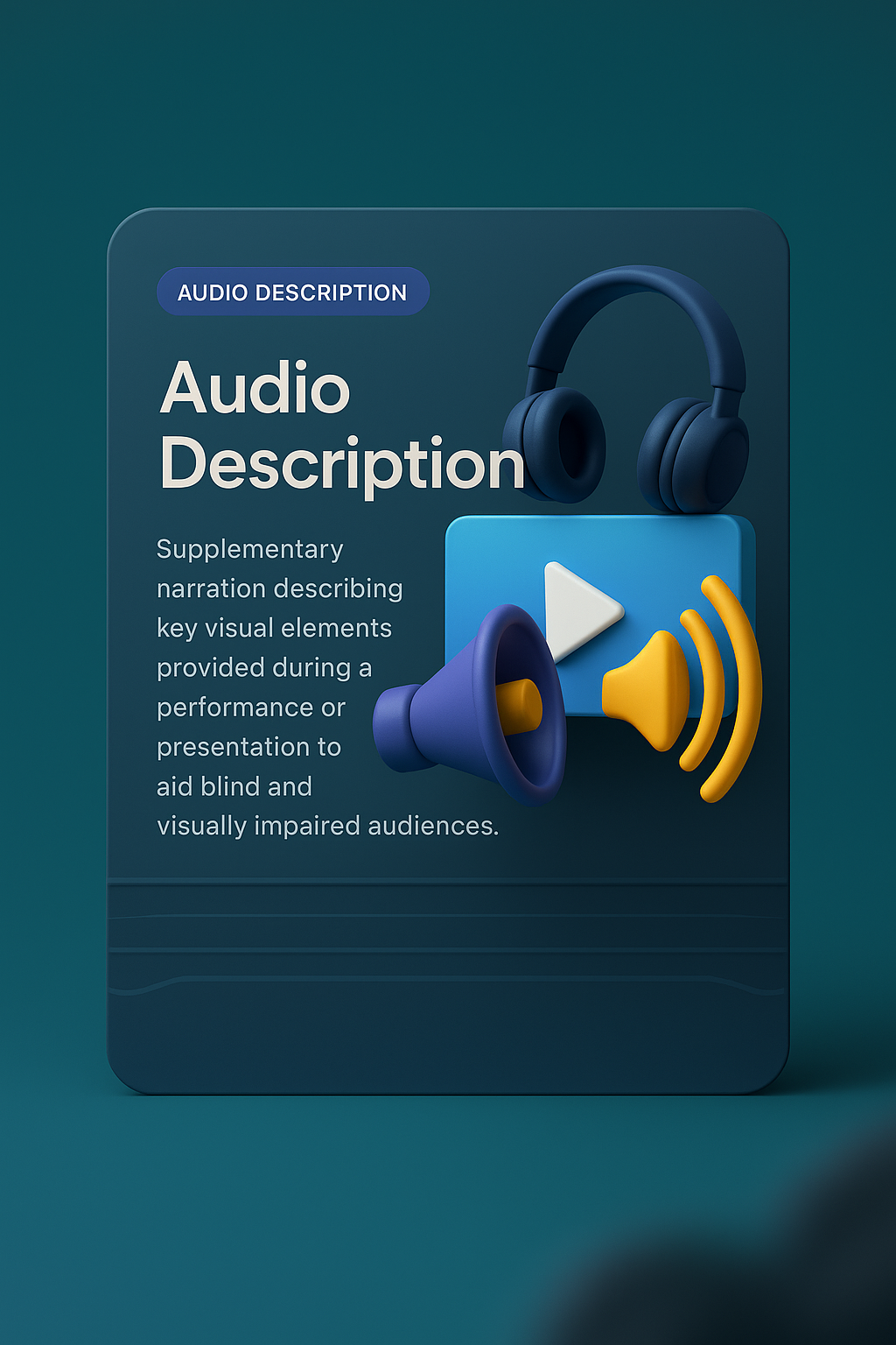 3D Audio Description Block Website Design