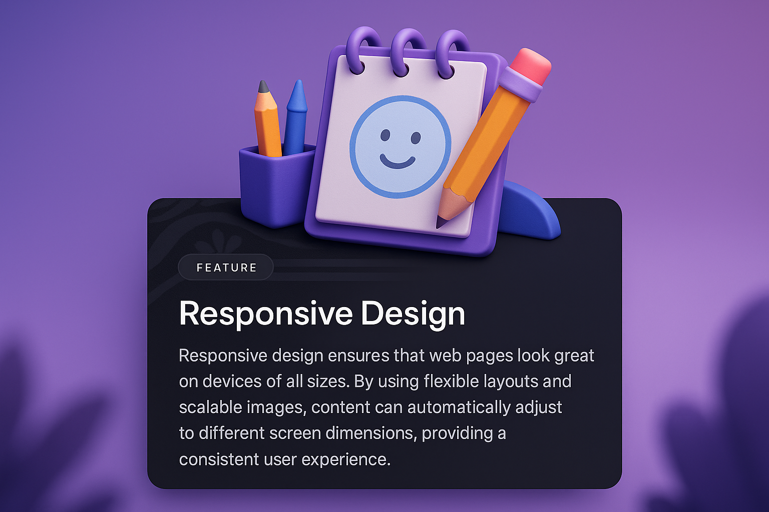 3D Web Page Design Featuring Responsive Layout