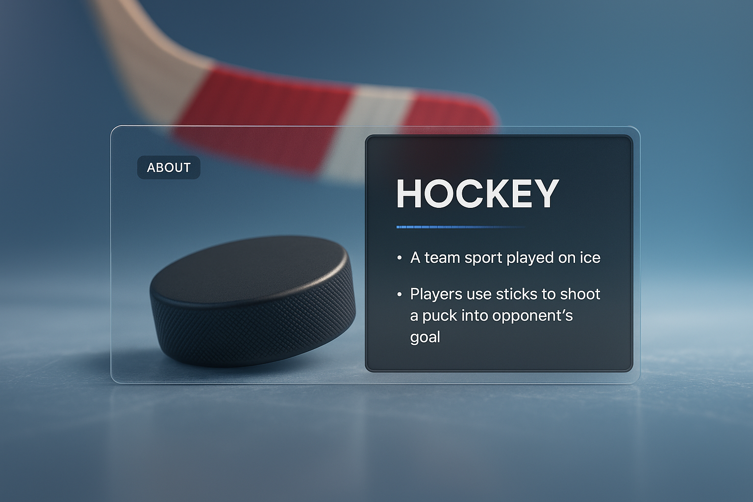 Modern Hockey Web Page Design Concept with 3D Elements