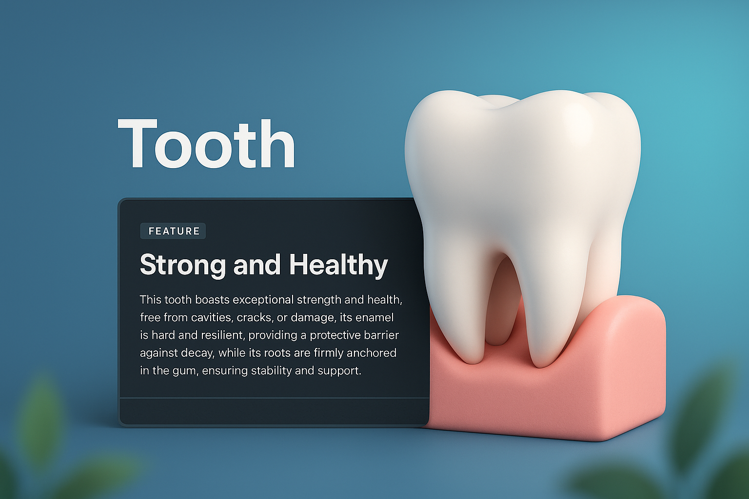 3D Tooth Illustration with Feature Block
