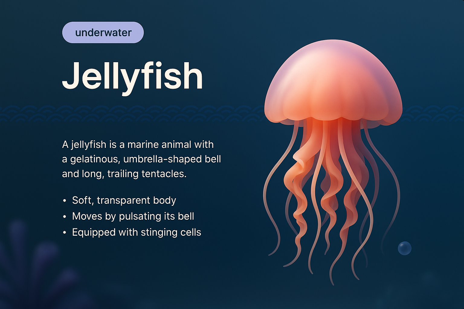Stylish Jellyfish Landing Page Design Concept