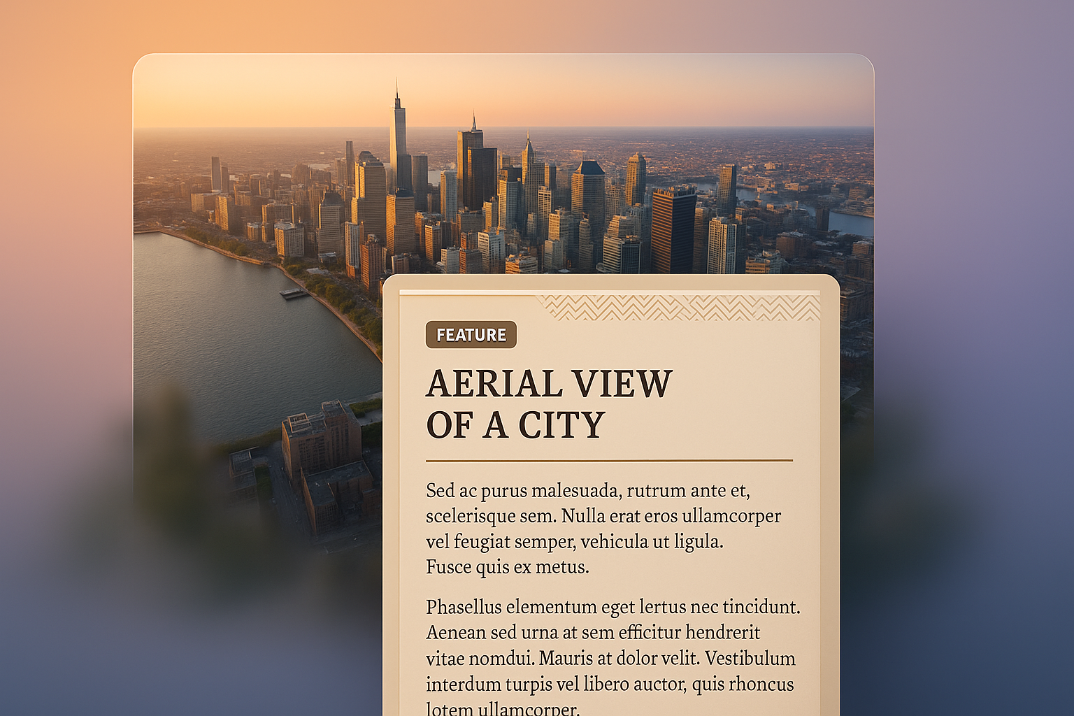 Aerial Cityscape 3D Illustration with Feature Block