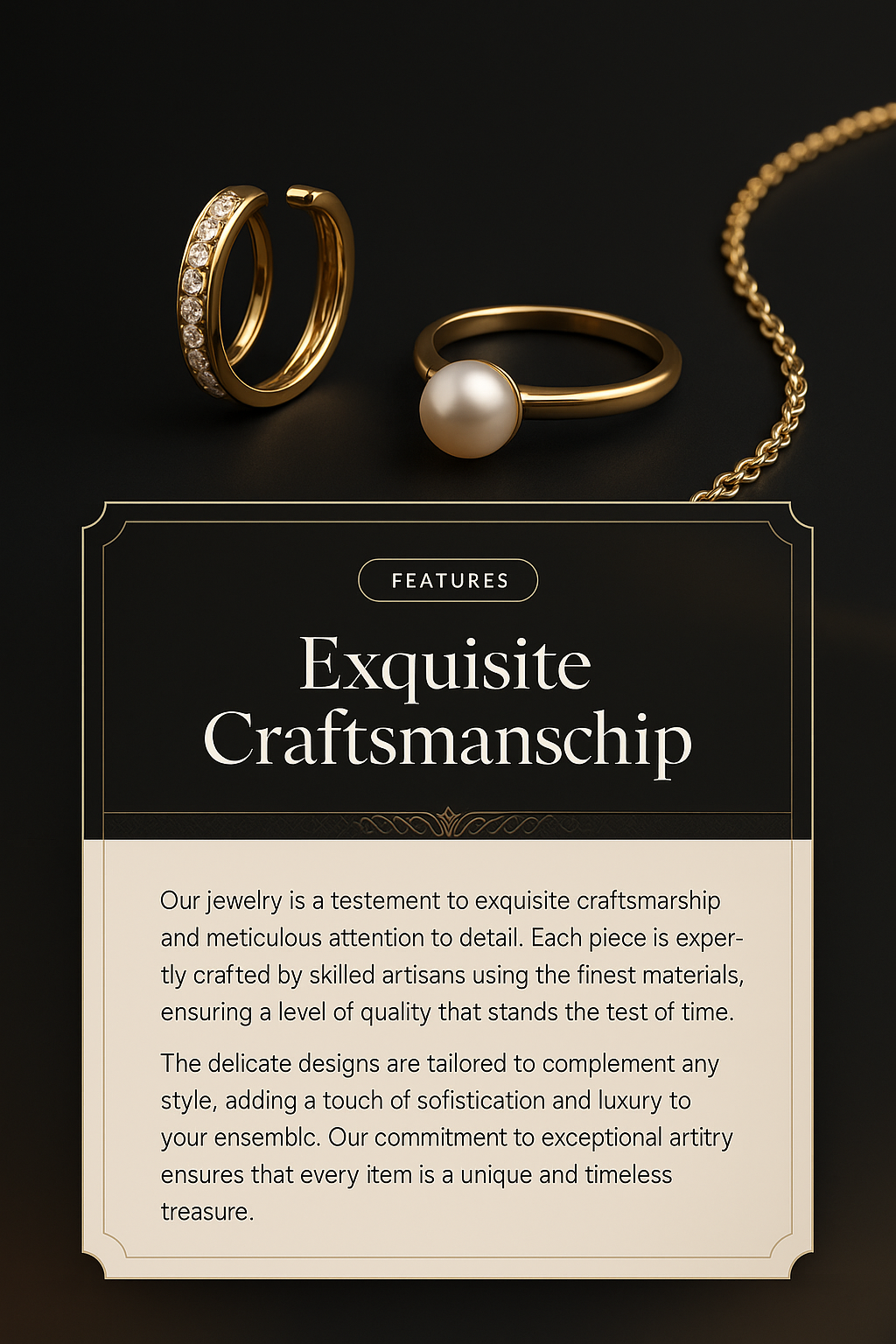 Stunning Jewelry Displayed Elegantly on Black Background