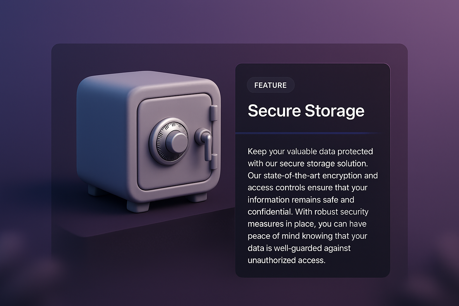 3D Web Design Idea Featuring Secure Storage