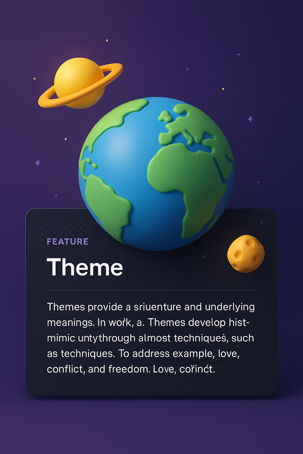 3D Web Design Featuring Earth and Space Elements