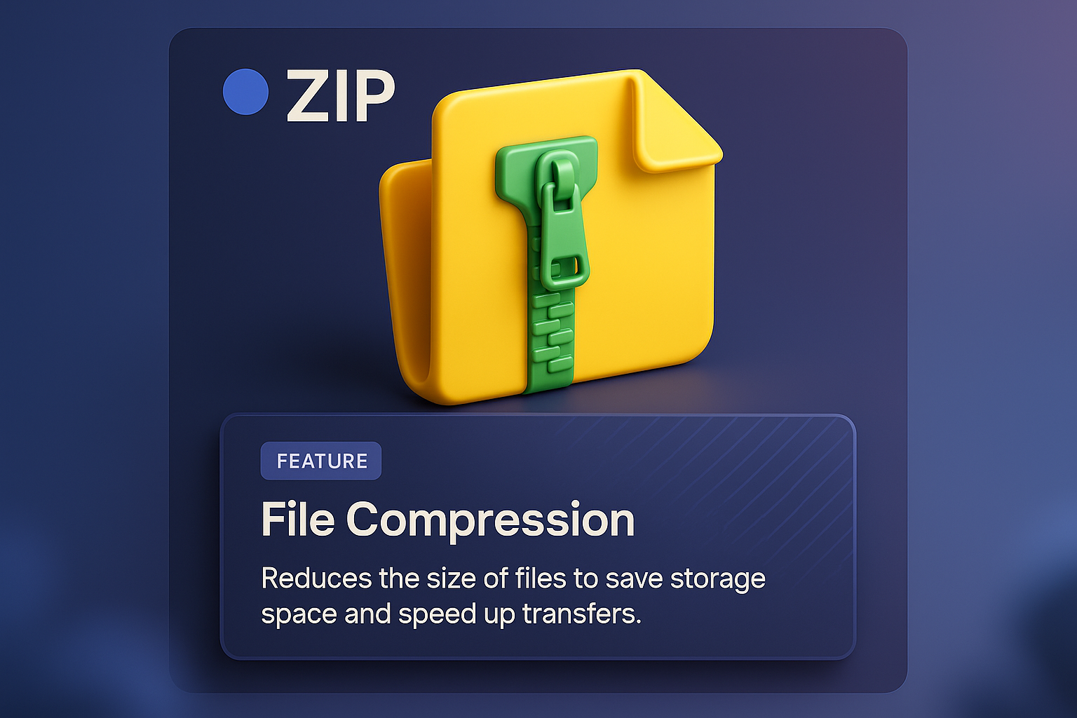 3D Illustration of Zip File Concept for Web Design