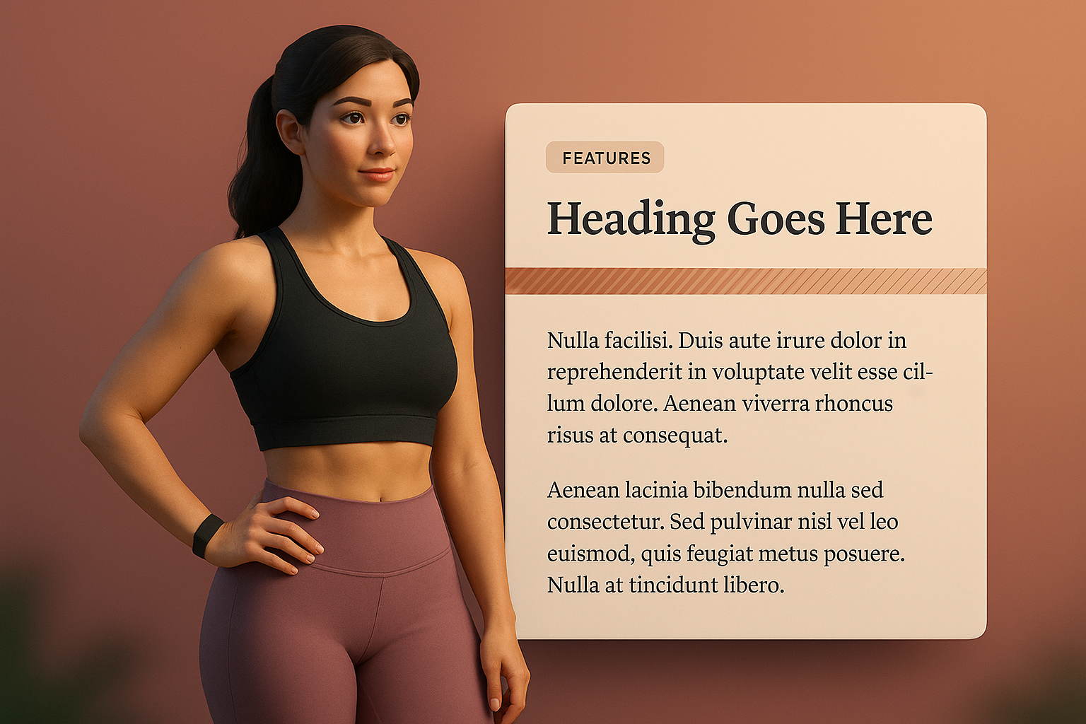 Fitness Design Showcase with Features Block