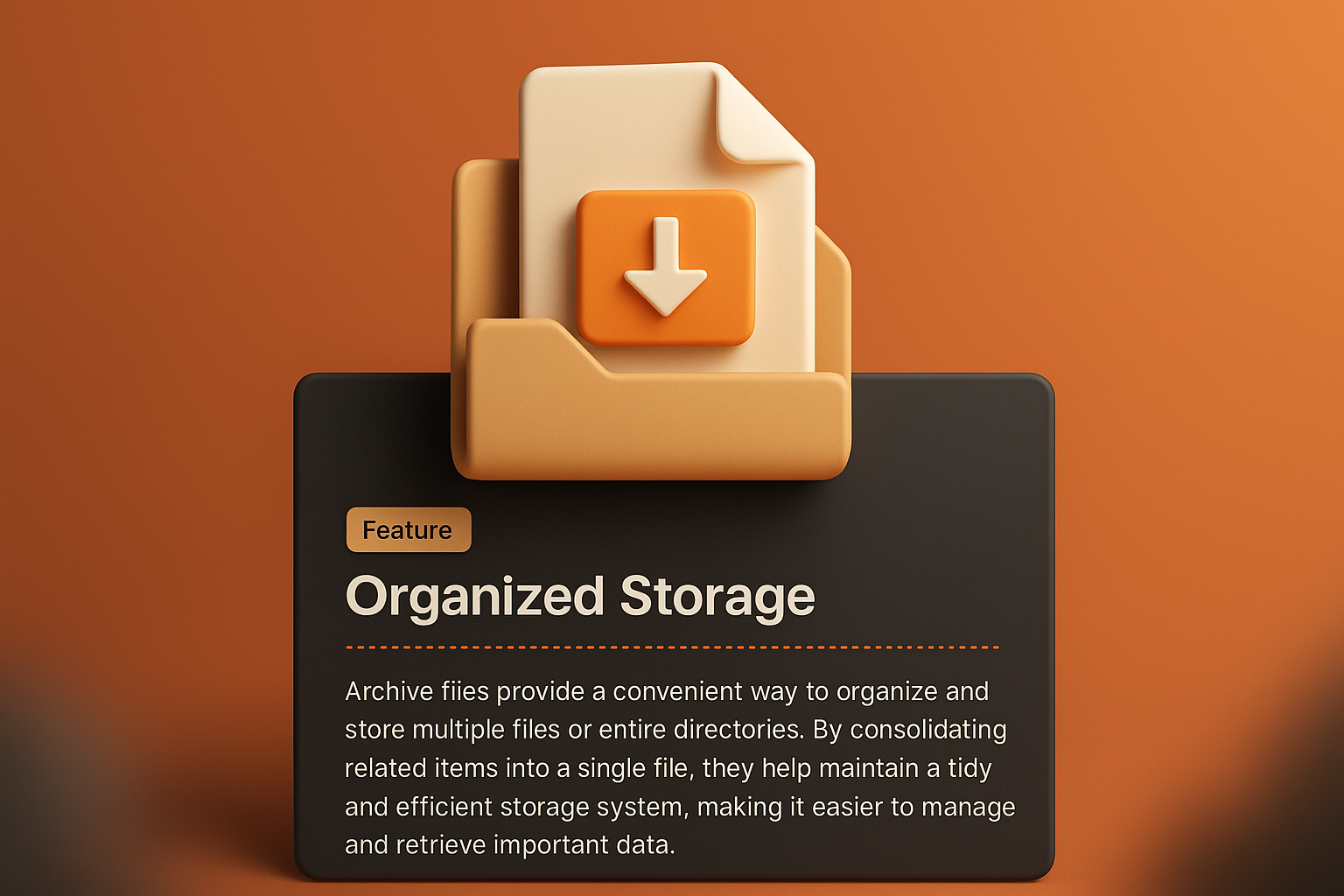 3D Web Design with Organized Storage Feature