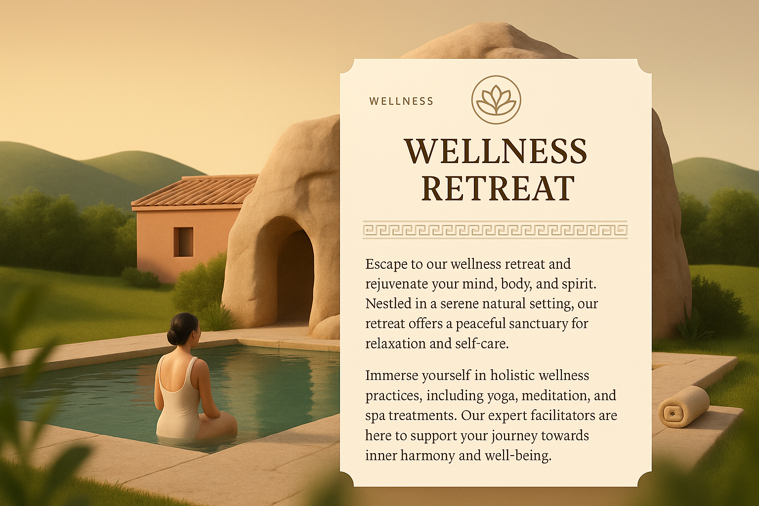 3D Illustration of a Serene Wellness Retreat