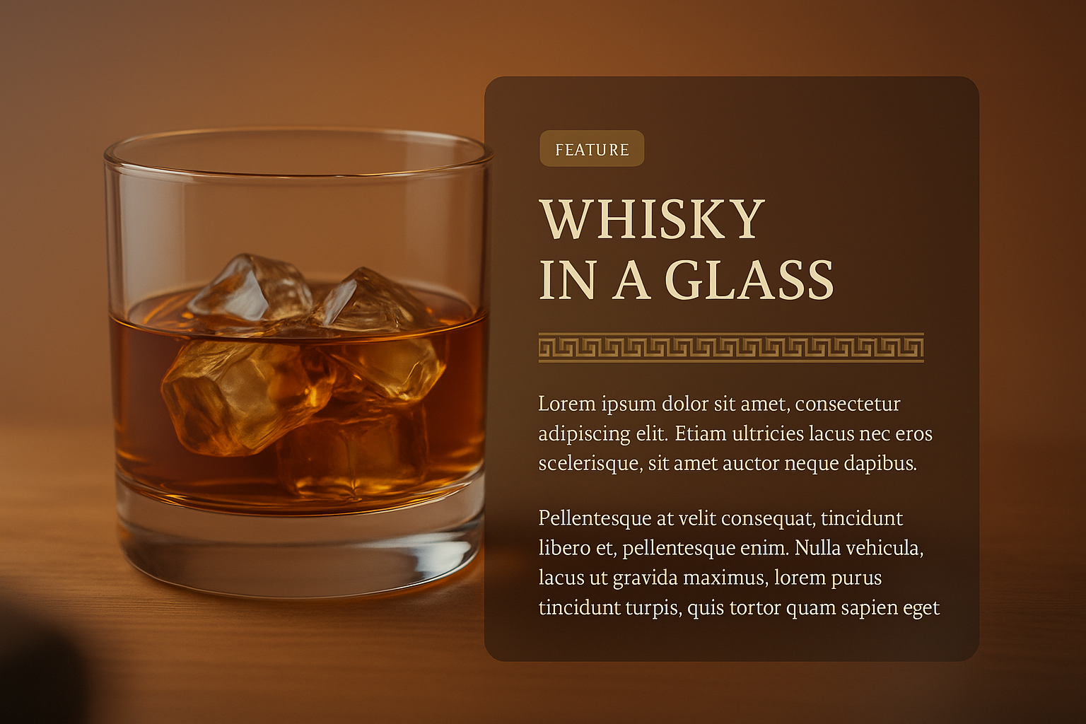 Elegant Glass of Whiskey with Ice Cubes