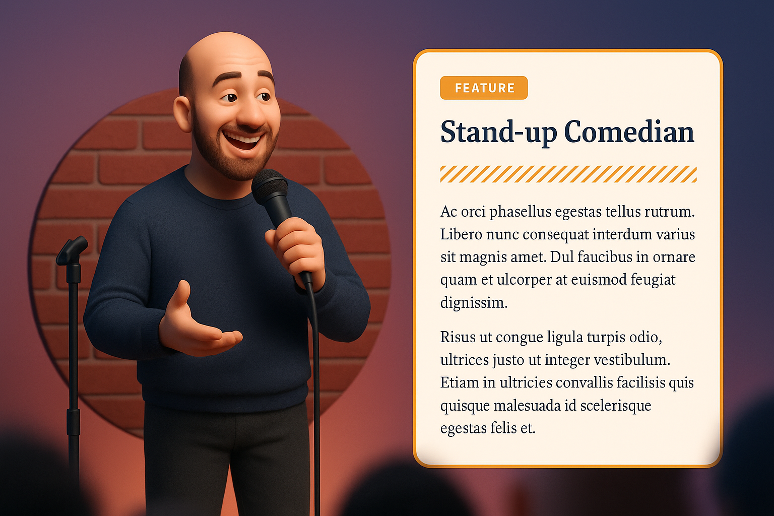 Stand-up Comedian on Stage with Engaging Design Elements
