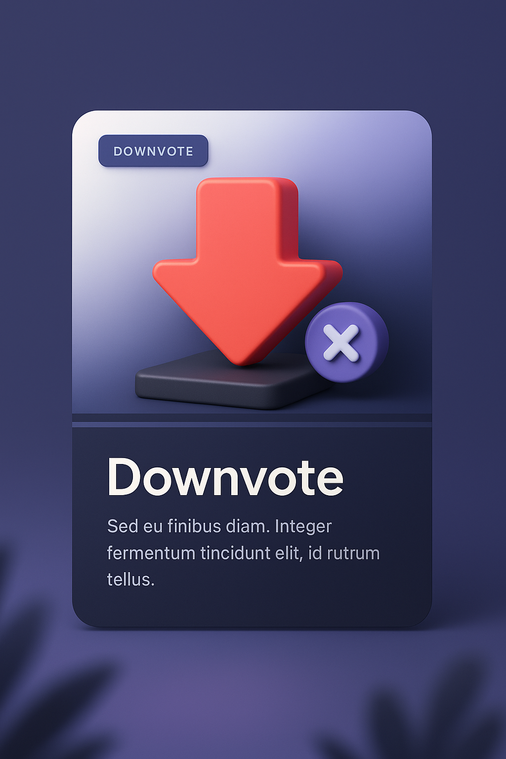 3D Illustration of a Downvote Button in Modern Design