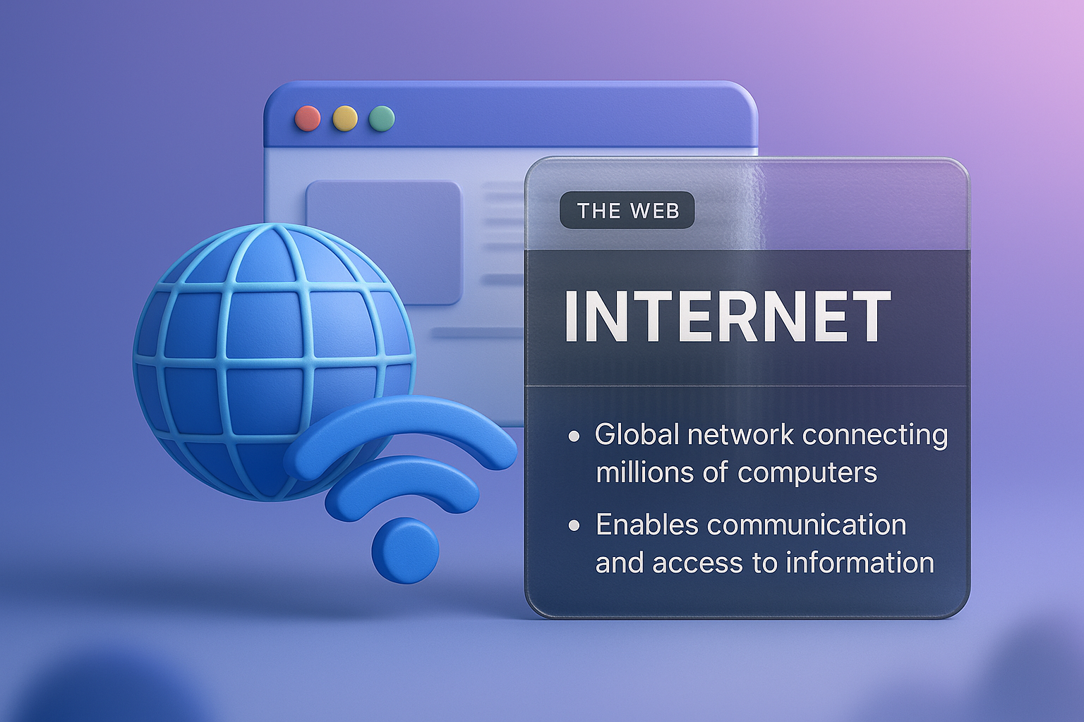 3D Illustration of Internet Connectivity and Web Design Concepts