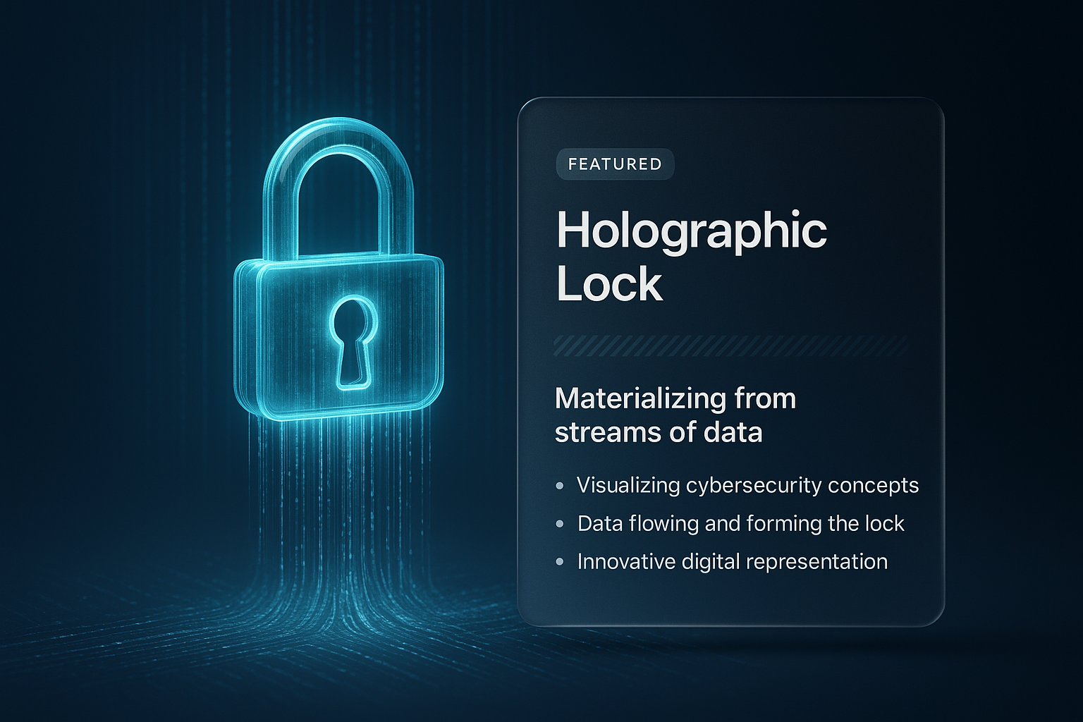 Holographic Lock Visualizing Cybersecurity Concepts