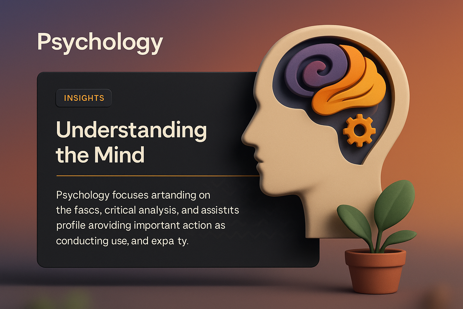 Creative 3D Illustration for Psychology Web Design