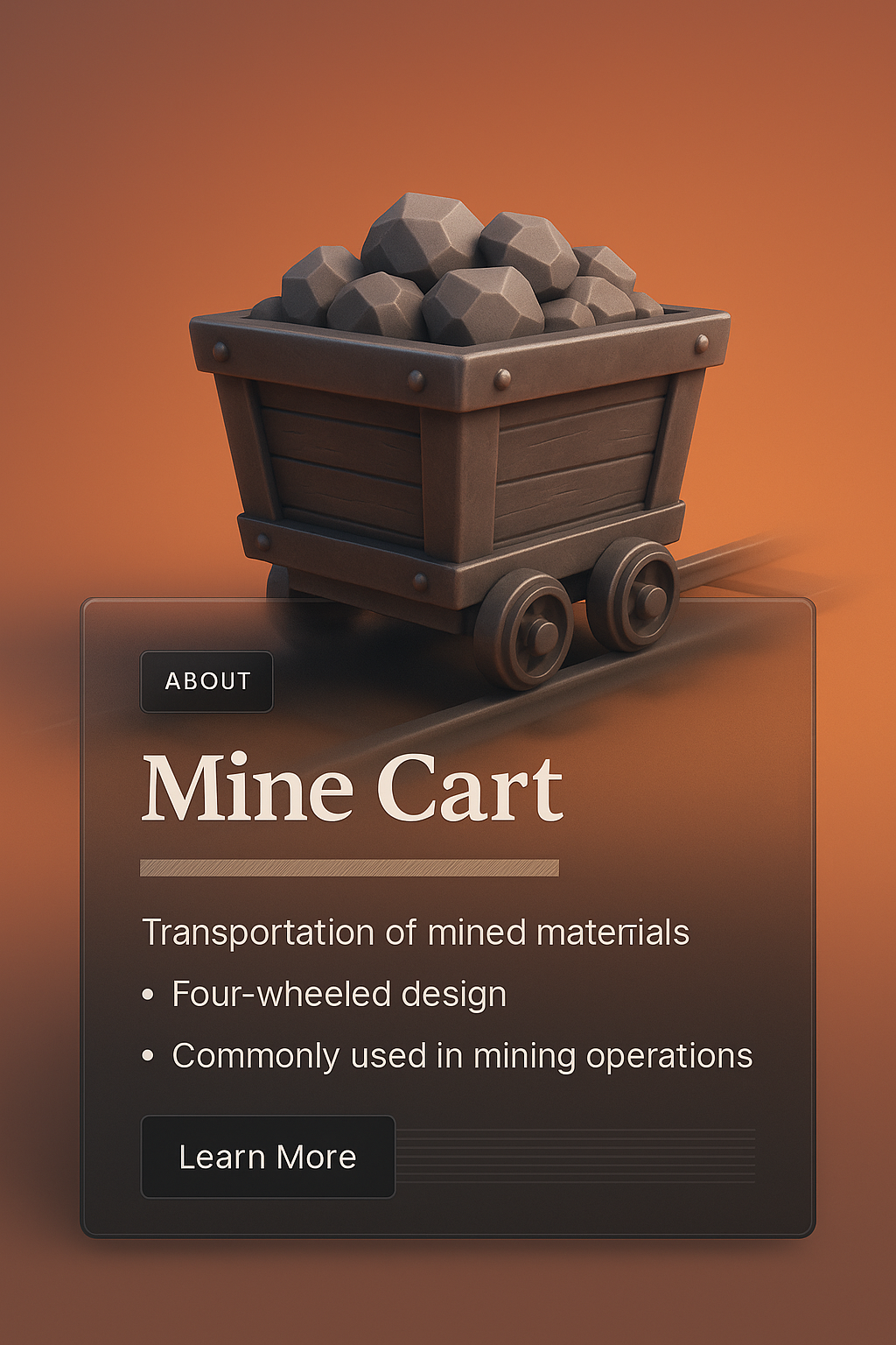 3D Mine Cart Design with Informative Overlay
