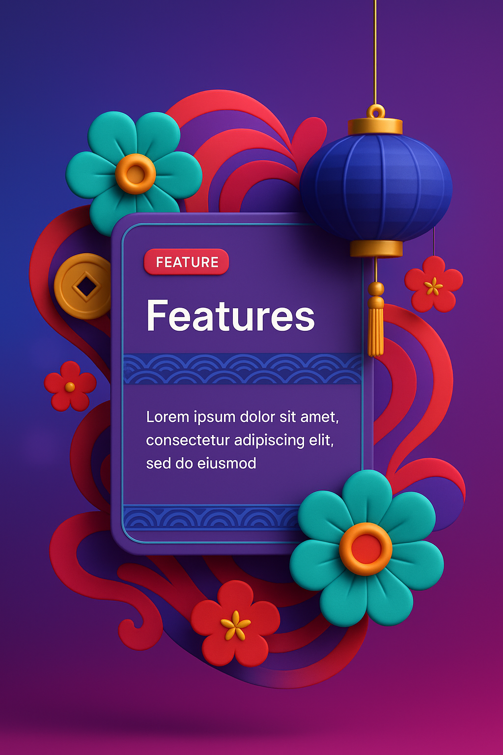 Vibrant Chinese Festival Elements for Web Design