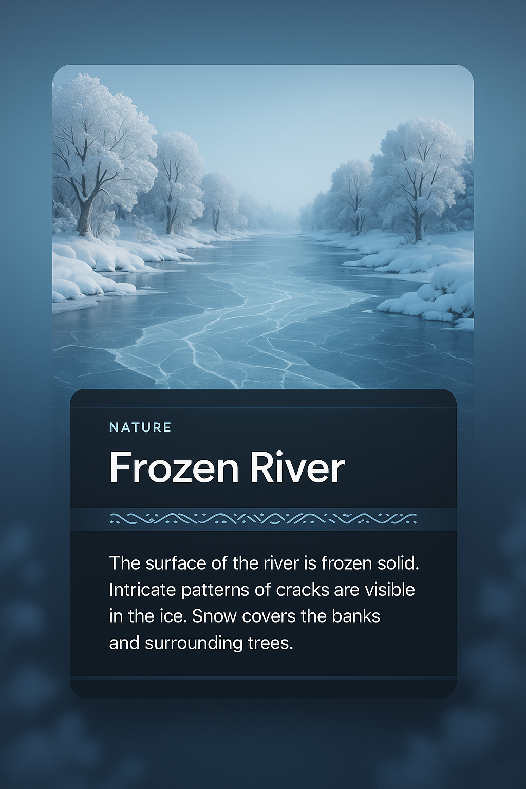 Stunning Frozen River Scene with Intricate Ice Patterns