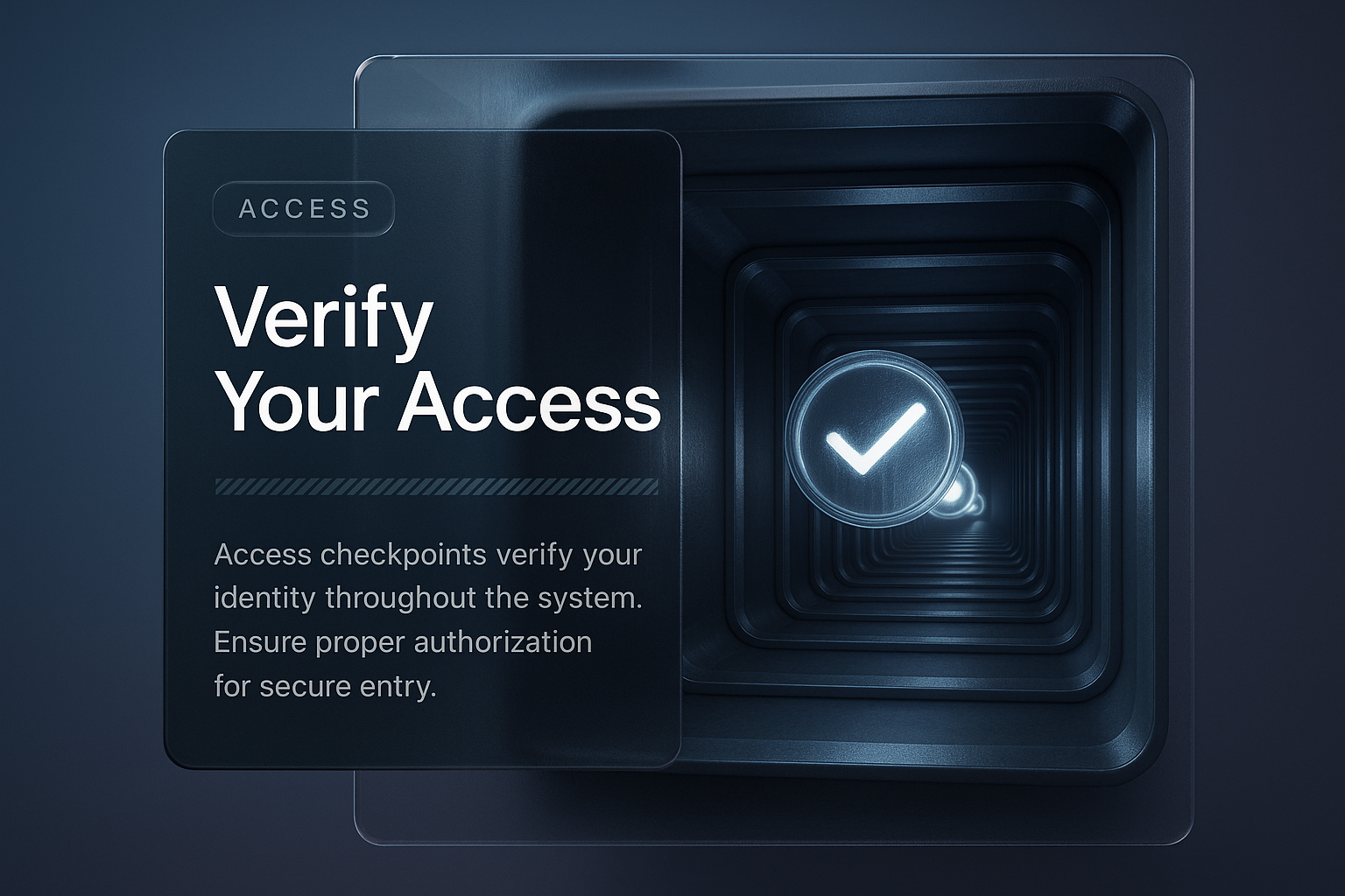 Neon Tunnel with Access Checkpoints Illustration