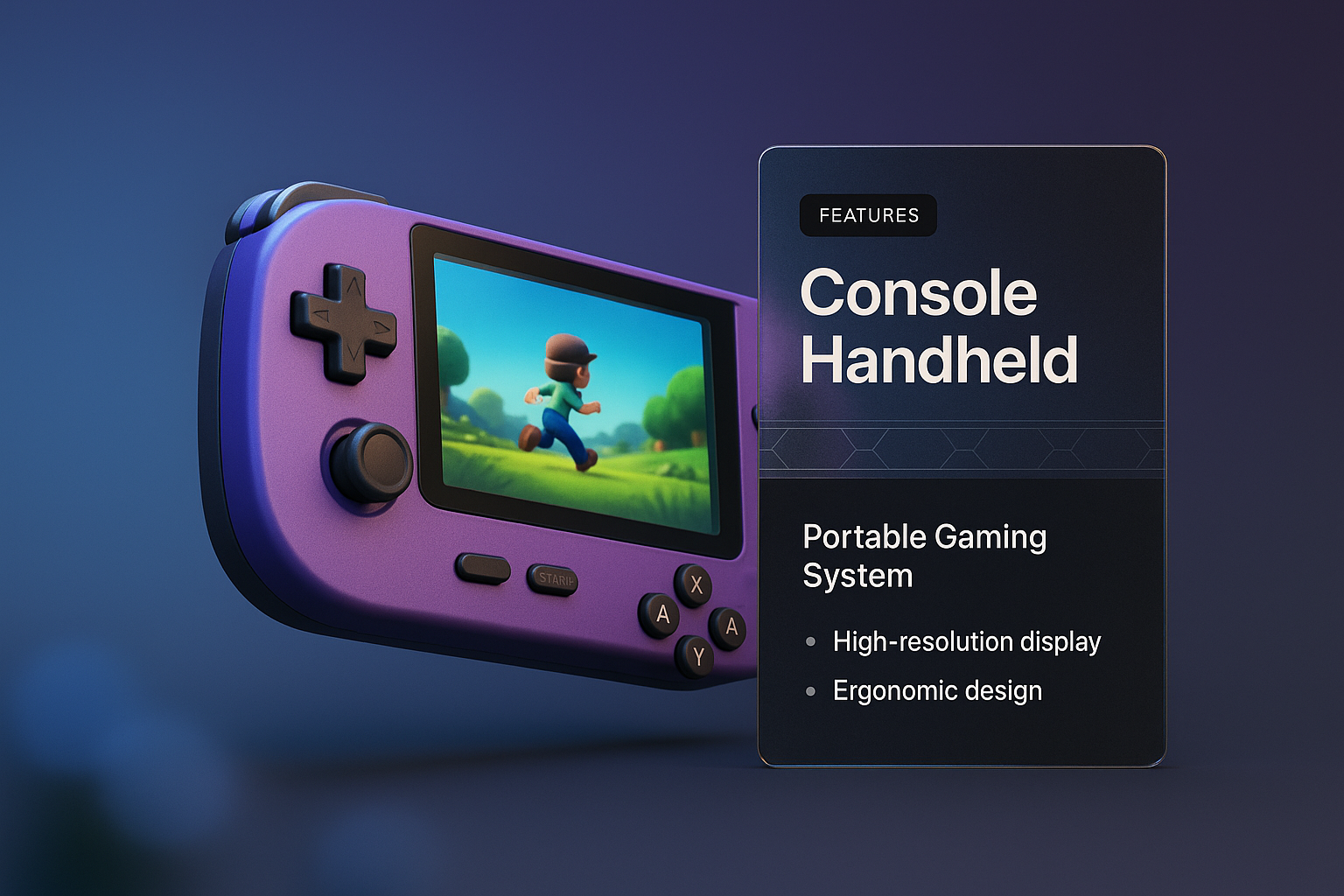 3D Console Handheld Design with Ergonomic Features