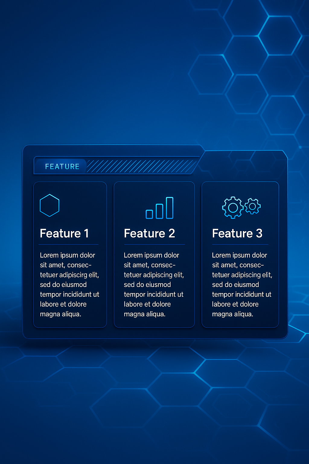 Futuristic Hexagonal Digital Technology Design Concept