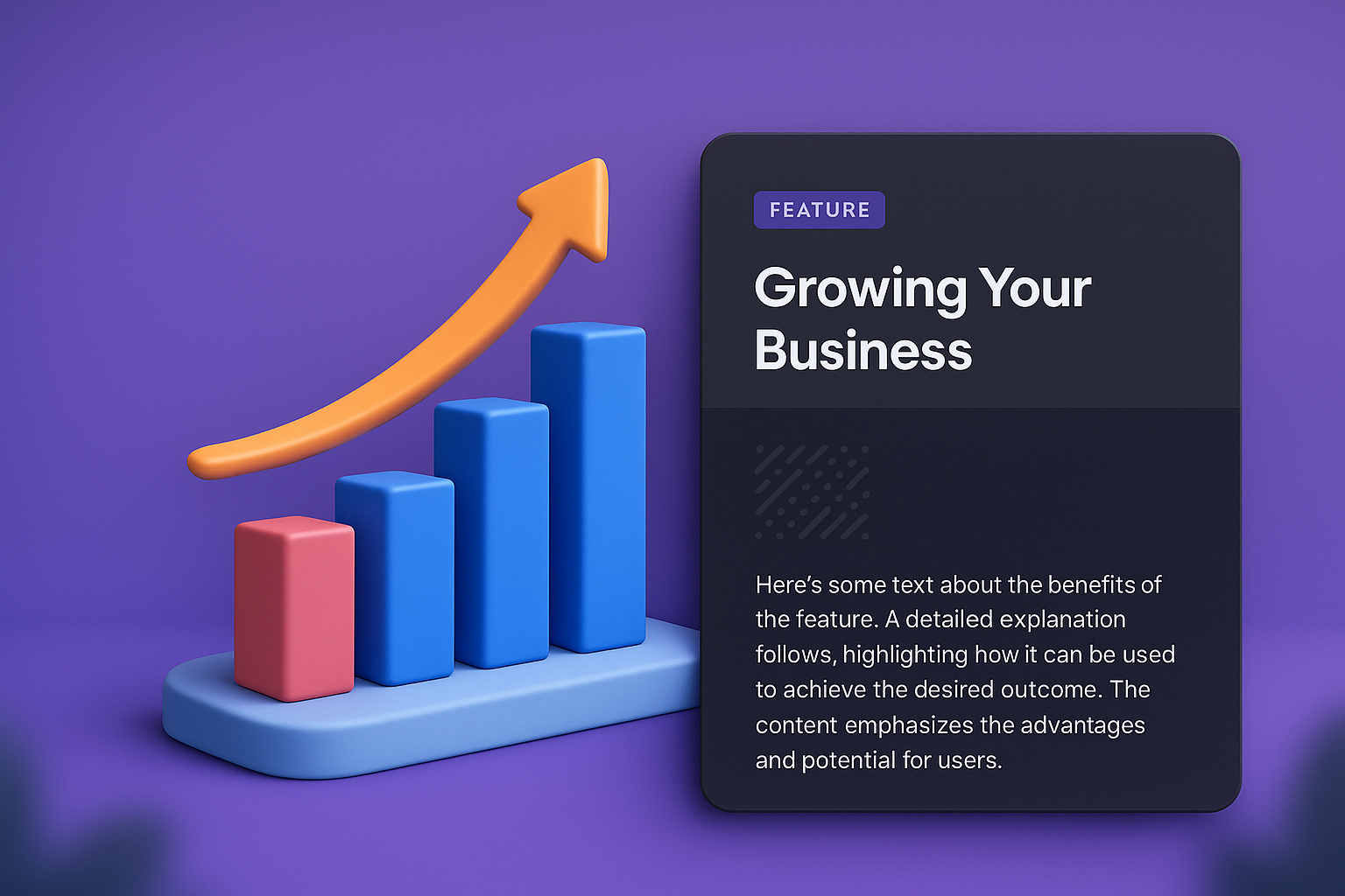 3D Graphical Design for Business Growth Features